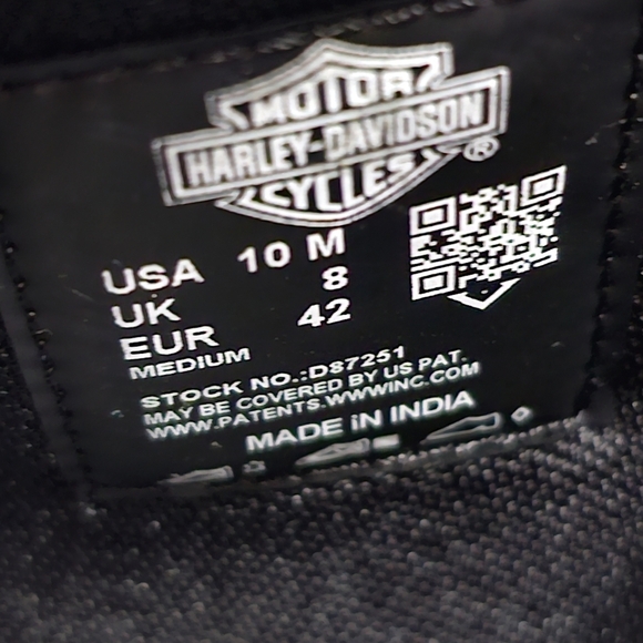 Harley-Davidson suede biker moto boho black block heel tall boots size 10 - Picture 12 of 14